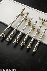 Modern Brass Cabinet Bar <b>Handles</b> Contemporary Kitchen Drawer Pulls Durable Furniture Hardware in Gold <b>Copper</b> Silver Chrome - Product Image 3