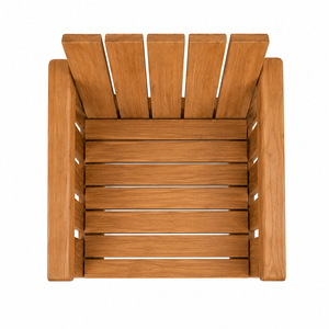 Chaise de jardin d'extérieur de luxe scandinave contemporaine en teck massif, imperméable et durable, avec cadre latéral, pour villa, école et parc - Product Image 4