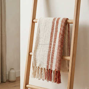 Bohemian Multi Striped Slub Cotton Throw <b>Blanket</b> Decorative Handloom Woven Sofa Cover Premium Room Decor - Product Image 5