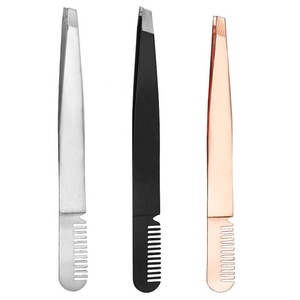 Ensemble de pinces à épiler de qualité supérieure en acier inoxydable, pinces à épiler pour sourcils avec peigne, instruments de beauté pour femmes - Product Image 3