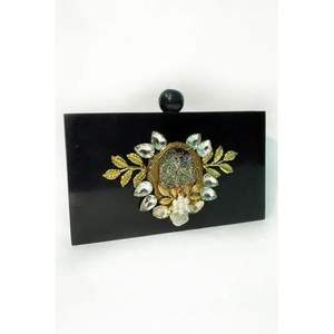 กระเป๋าคลัทช์งานเลี้ยงกลางคืนสำหรับผู้หญิง ดีไซน์หรูหรา ประดับคริสตัลเรซิ่น แฟชั่นทันสมัย - Product Image 4