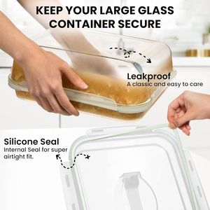 Recipiente de Vidrio Grande para Almacenamiento de Alimentos de 4800 ML/163 Oz/21 Tazas con Tapa Hermética para Guardar Alimentos, Verduras y Frutas - Product Image 5