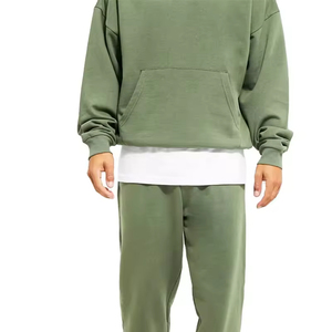 Ensemble Jogging Homme Hiver Décontracté Style Vintage Uni Streetwear Hip Hop en Polaire à Capuche Coupe Droite Fournisseur - Product Image 5