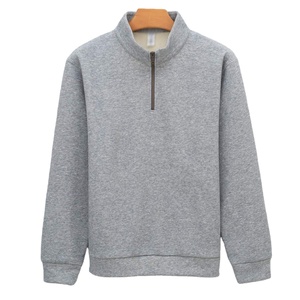Nouveau style 2026 – Sweat à capuche zippé 1/4 pour homme, 420 GSM, en coton épais uni, brodé et perlé - Product Image 3