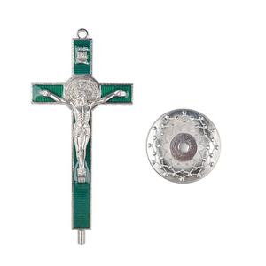 Crucifijo de Metal con Bendición del Obispo, Ecológico, Personalizable, Impresión Offset a Color, Crucifijo Cristiano Católico - Product Image 1