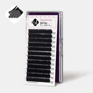[Private Label] Premium Korea PBT Easy Fanning Lash (Doll-Like) 0.07Wholesale (C,D Curl) (8-15mm Mix) Individual Soft Eyelash - Product Image 2