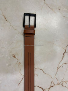 Ceinture en cuir pleine fleur de haute qualité avec boucle noire mate, ceinture en cuir classique pour homme, pour un style décontracté et semi-formel - Product Image 6