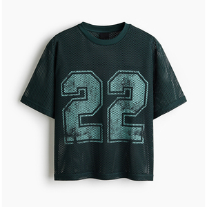 Unisex Breathable 100% <b>Polyester</b> Mesh Sports Jerseys Short Sleeve Crew Neck Loose Fit Custom Printed T-Shirts Men Cropped <b>tshirt</b> - Product Image 1
