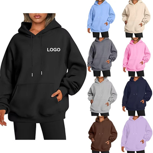 Sudadera con Capucha Azul para Mujer, 100% Algodón, Forrada, Transpirable, Estilo Casual Urbano con Bolsillo Delantero, Invierno/Otoño - Product Image 5