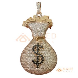 Colgante de Bolsa de Dinero Chapado en Oro con Moissanita, Joyería de Lujo para Raperos, Regalo de Streetwear para Hombres (EE. UU.) - Product Image 5