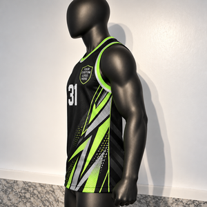 Camiseta de Baloncesto Personalizada con Relieve, 100% Poliéster, Sin Mangas, Cuello en V, Secado Rápido, Malla Transpirable, Nombre y Número del Equipo Personalizados - Product Image 5