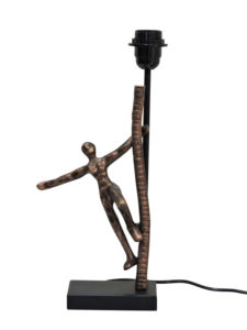 Lámpara de Mesa Moderna con Figura de Hombre Escalando en Acabado Bronce - Escultura Abstracta de Aluminio con Luz para Decoración Industrial y del Hogar - Product Image 4