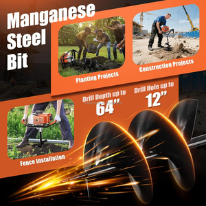 Profesional 52cc 2 tiempos Post Hole Digger Industrial Metal máquina agrícola para Earth Auger <span class=keywords><strong>Ahoyadora</strong></span> Perforadora Para - Product Image 5