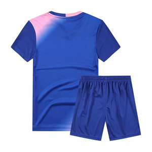 Conjunto de Camiseta de Fútbol para Hombre, Degradado Azul y Rosa, Cuello en V, Manga Corta, Poliéster que Absorbe la Humedad, Uniforme para Todas las Temporadas, Talla Adulto - Product Image 2