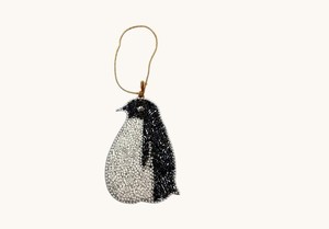 Adorno Colgante con Cuentas en Forma de Pingüino |   Adorno Bordado a Mano para Árbol de Navidad y Decoración Festiva - Product Image 1