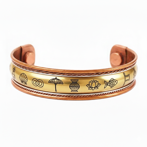 Imán de Neodimio Fuerte con Base de Cobre para Terapia, Grabado con los Ocho Signos Auspiciosos - Product Image 2
