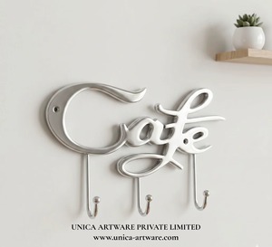 Modern Metal Wall <b>Hooks</b> Cafe Word Design Decorative Hanging Rack for Cups Keys & <b>Kitchen</b> Organizer for Worldwide Supply - Product Image 6