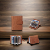 Porte-cartes en cuir véritable marron de qualité supérieure Olivia International, vente en gros exclusive, couleur et logo personnalisés, luxe