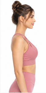 Women Training Sports Bra Breathable Seamless Four Way Stretch Yoga Gym Running Fitness Crop <b>Top</b> Logo <b>Low</b> MOQ Supportive - Product Image 3