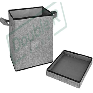 Storage <b>Bin</b> Box with Lid Handle and <b>Label</b> Card Slot Closet Organizer for Clothes Toys Books and Office - Product Image 2