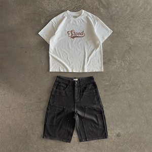 New Customizable Breathable Satin Summer T-Shirt 3D Printed Shorts <b>Set</b> Crew Neck Seamless Fusing Heat-Transfer Men's Casual - Product Image 2