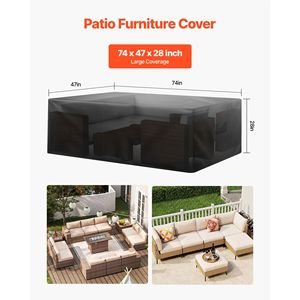 Copertura Resistente 420D Impermeabile per Mobili da Esterno, Telo Rettangolare Grande per Tavolo e Sedie da Giardino - Product Image 2