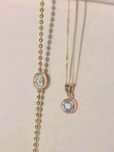 Diamond Ball Chain <b>Bracelets</b> Wholesale 2 Ct Oval Cut Lab Grown Bezel Set 14K <b>Solid</b> Gold 2.5 mm Everyday Cuff Factory Bulk Price - Product Image 3