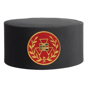 Casquette de Grand Prêtre du Chapitre Royal Arch, Or et Rouge avec Couronne - Product Image 2