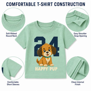 Ensemble T-shirt et short en coton Happy Pup 24, col rond, tenue décontractée d'été pour hommes, couleur personnalisée et logo personnalisé - Product Image 3