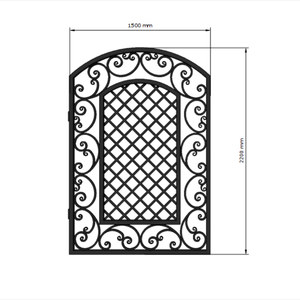 Puerta de Hierro Forjado Personalizada, Puerta de Entrada Decorativa de Metal para Desarrollos Residenciales de Lujo - Product Image 3
