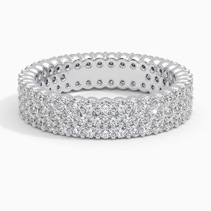 Anillo de Eternidad de Plata de Ley 925 con Baño de Oro y Moissanita para Mujer, Joyería de Lujo para Novia, Estilo de Boda - Product Image 2