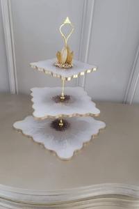 Elegante Soporte para Pastel de Resina Ecológica No Tóxica con Acabado Liso y Brillante para Bodas, Cumpleaños, Baby Shower, Celebraciones, Mesa de Postres - Product Image 2