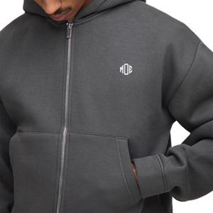 Sweat à capuche zippé en molleton épais pour homme, coupe oversize, style streetwear, OEM, marque privée, vente en gros, faible MOQ - Product Image 4