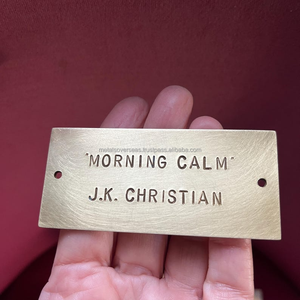 <b>Brass</b> Customized Engraving <b>Brass</b> Name <b>Plate</b> in Polish Finished Luxury Name <b>Plate</b> For Home Decor / Office Decor - Product Image 2