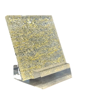 Verre artistique feuilleté clair moderne avec des accents d'or pour des applications d'hôtel de mur rideau de salle de bains - Product Image 1