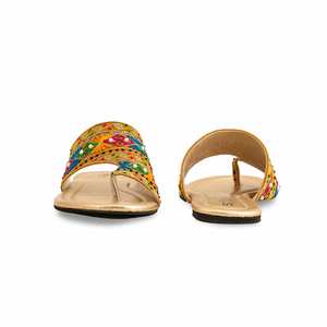 Sandales à talons dorées EC0230 Design élégant et fantaisie pour femmes - Product Image 2