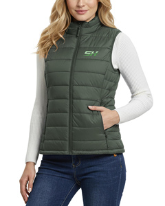 Womens Puffer Vest Casual Sleeveless Stand Collar Full Zipup Warm Outerwear With Pockets Casual Office Outerwear Travel Outfits - Product Image 1