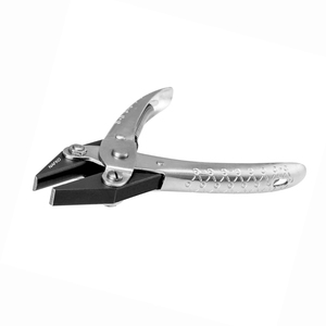 Pinces à bijoux en acier inoxydable, à bec plat et demi-ronde, à action parallèle avec ressort, 140 mm, pour outils et équipements de bijouterie - Product Image 1