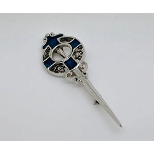 Broche de Kilt Escocés Celta Ornamentado en Plata Antigua con Esmalte Azul, Accesorio para Kilt de las Tierras Altas 2026 - Product Image 2