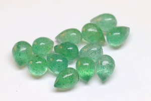 Aventurine verte naturelle, pierre précieuse en quartz, lisse et polie, de 5 mm à 7 mm, cabochon en forme de goutte d'eau - Product Image 3