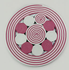 พรมและพรมปูพื้นทรงกลมถักจากเชือกฝ้ายผลิตด้วยเครื่องจักร เป็นมิตรกับสิ่งแวดล้อมและเหมาะสำหรับสัตว์เลี้ยง ใช้ตกแต่งห้องโถงและห้องนั่งเล่น - Product Image 5