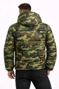 Chaqueta Acolchada con Capucha Verde para Hombre, Impermeable, Transpirable, Ecológica, con Forro de Algodón, para Invierno - Product Image 5