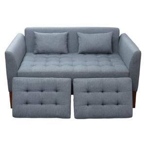 Sofá Seccional Tradicional de Dos Plazas para Uso Comercial en Salas de Estar y Escuelas con Estructura de Madera Indonesia y Tapicería de Lino - Product Image 5