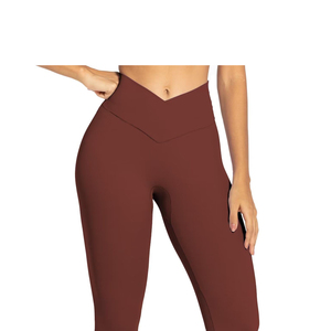 Lightweight <b>Flared</b> High-Waisted Women's Solid Color Sports Running <b>Yoga</b> <b>Leggings</b> Eco-Friendly Waterproof Ankle-Length Breathable - Product Image 3