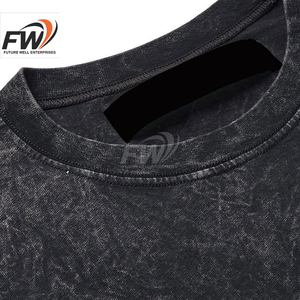 T-shirts délavés à l'acide de la meilleure qualité pour hommes, en coton et polyester, coupe ajustée légère, vente en gros - Product Image 5