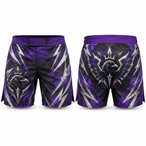 Shorts de MMA extensibles en mélange de Spandex et Nylon, fermeture sécurisée, vêtements d'agilité, coutures flexibles du fabricant, vente en gros - Product Image 3