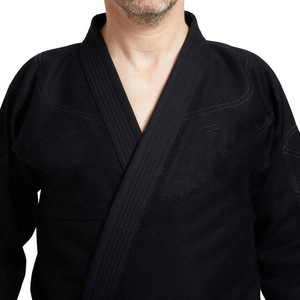 Kimono de BJJ Black Leaf pour homme, en coton noir, avec ceinture violette, coupe classique, vêtements d'arts martiaux pour adultes - Product Image 3
