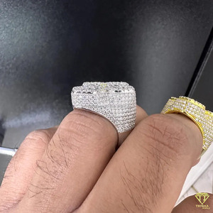 Luxury Cross Moissanite Diamond Ring Set For Men Gold And Silver Jewelry - Product Image 4