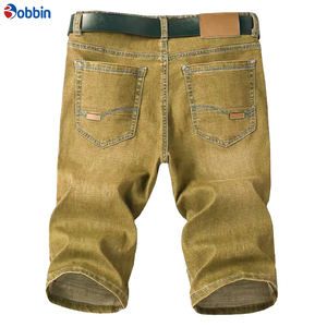 กางเกงยีนส์ขาสั้นผู้ชายสั่งทำ กางเกงยีนส์ขาสั้นผู้ชายแฟชั่นสตรีทแวร์ฤดูร้อนทรงตรงหลวม กางเกงยีนส์ขาสั้นสำหรับผู้ชาย - Product Image 3
