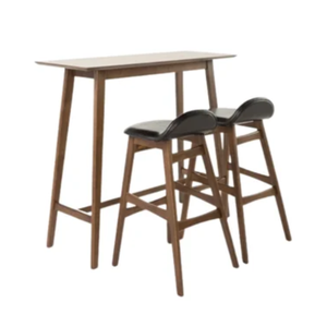Ensemble de table et chaises de bar de style européen, chaise de bar en bois massif de haute qualité avec table, tabouret haut pour la cuisine, meubles de bar à domicile - Product Image 2